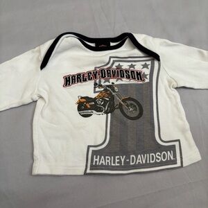 Vintage Harley Davidson Infant Top Long Sleeve Shirt Sz 3-6 Months 100% Cotton